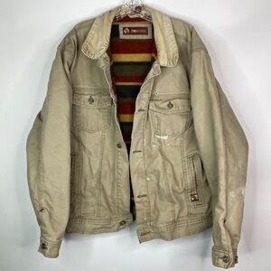 Vintage Dri Duck Frontier Fleece Lined Chore Work Wear Jacket Large Tall Grunge